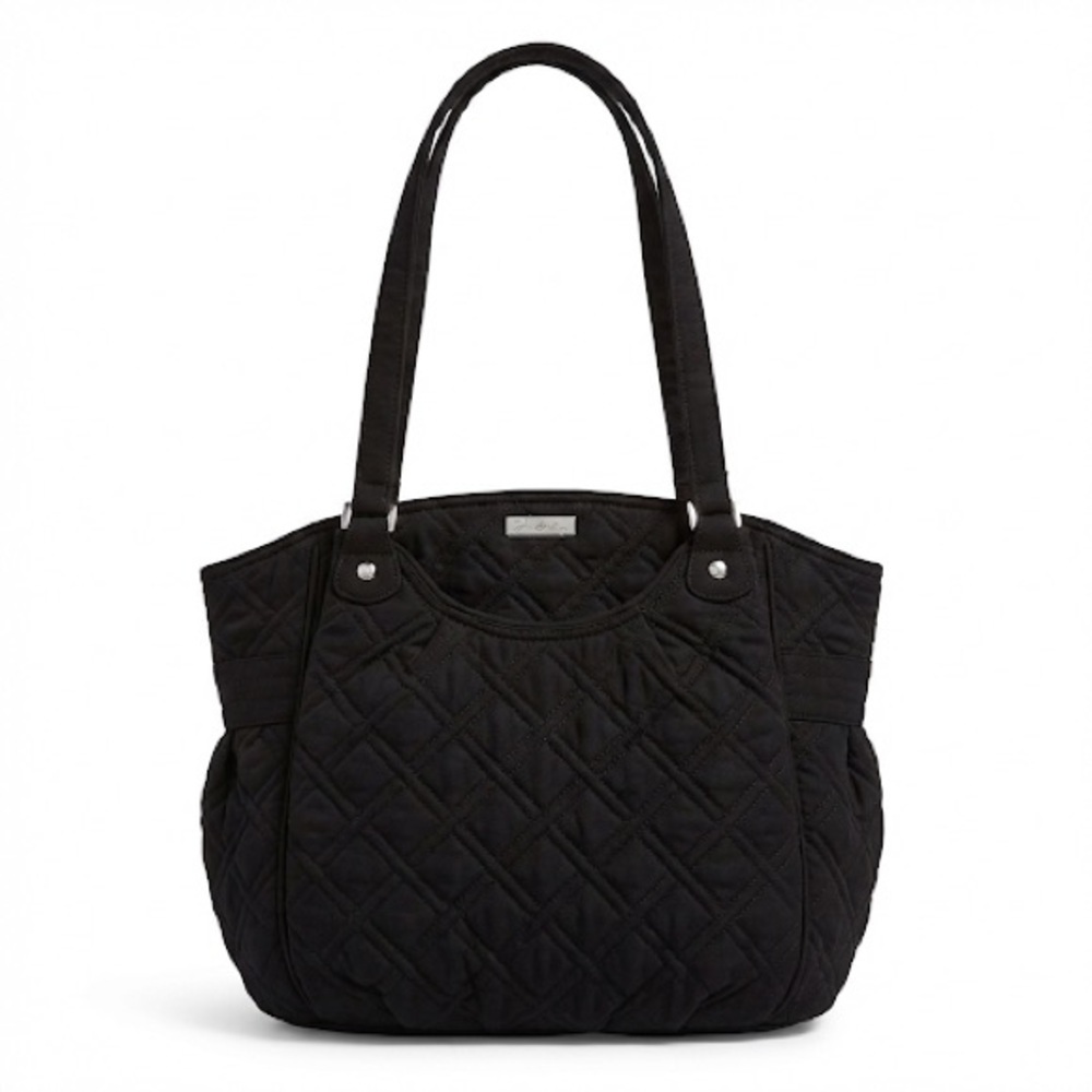 Vera Bradley Everyday Tote Quilted Zip Top Black Shoulder Bag
